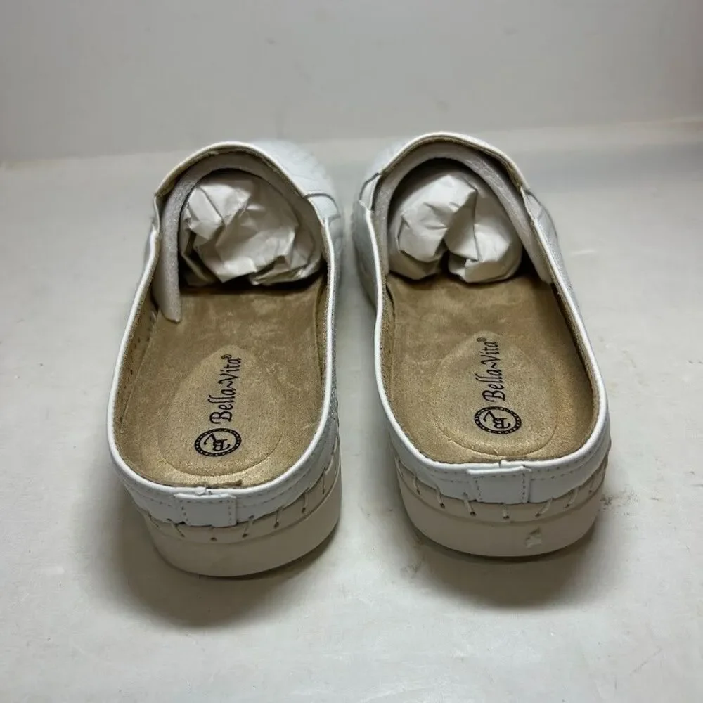 Bella Vita Womens 11 WW White Leather Refresh Slip On Flats NIB RH7